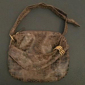 xoxo Y2K animal print shoulder bag with gold accents